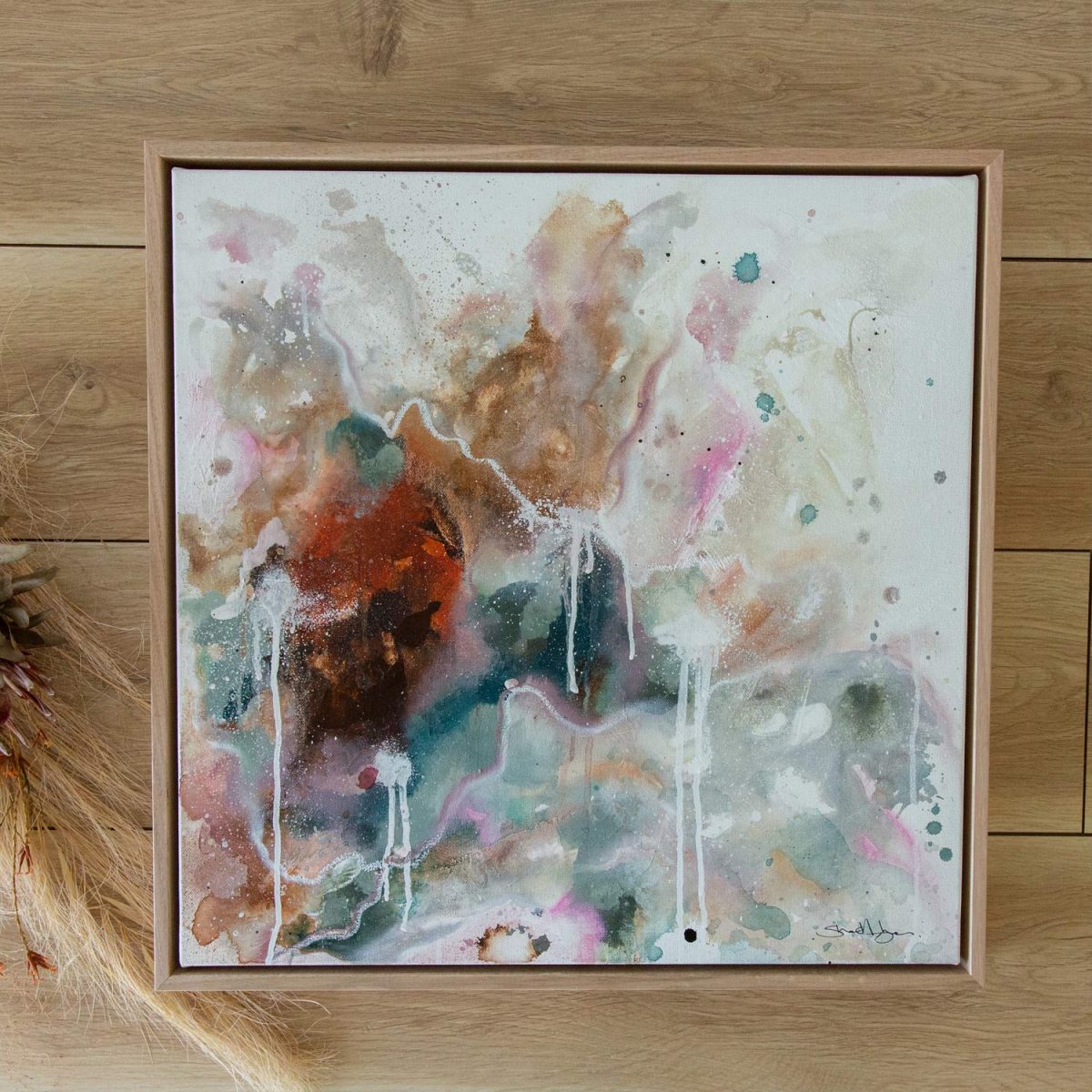 Coral Bloom Abstract Painting