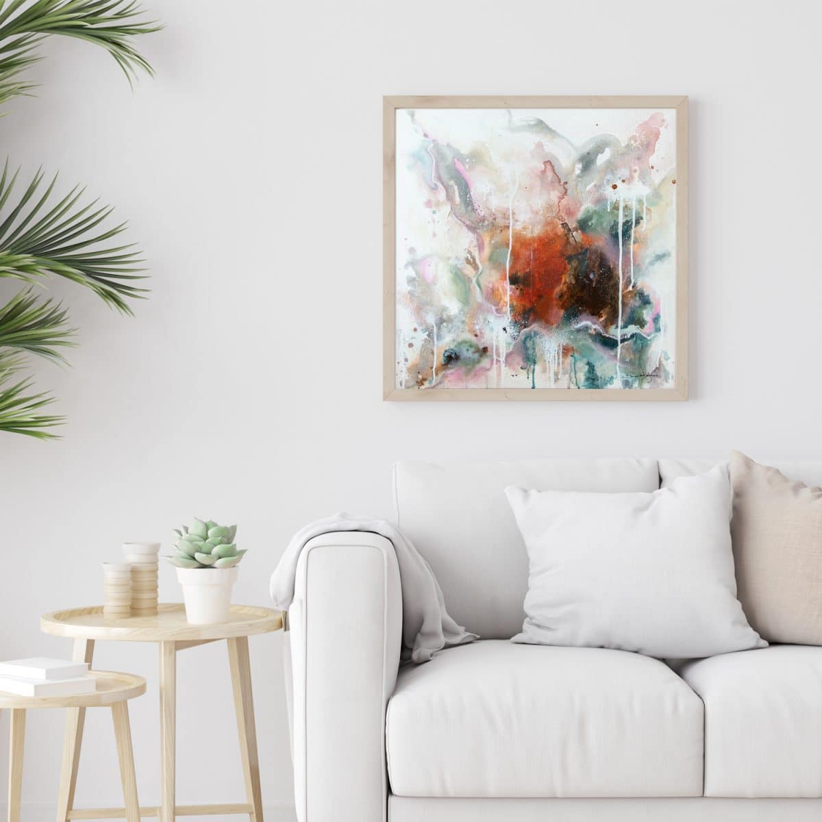 Coral Bloom Abstract Painting